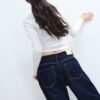 Tricou de bază din bumbac cu mâneci lungi Tricou de bază din bumbac cu mâneci lungi