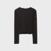 Tricou de bază din bumbac cu mâneci lungi Tricou de bază din bumbac cu mâneci lungi