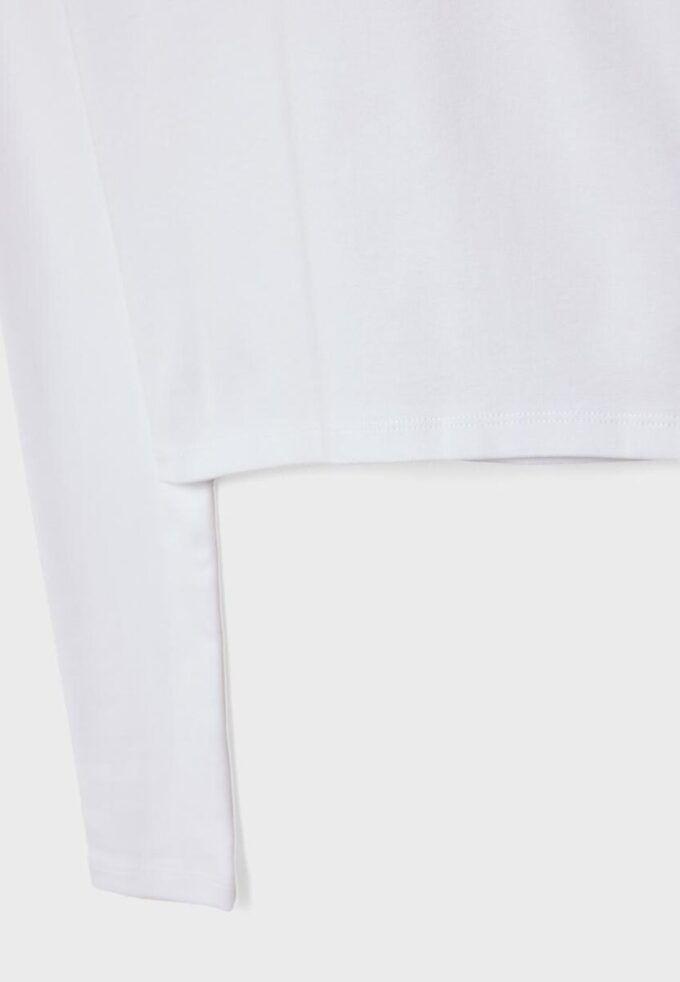 Tricou de bază din bumbac cu mâneci lungi Tricou de bază din bumbac cu mâneci lungi