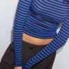 Tricou de bază din bumbac cu mâneci lungi și dungi Tricou de bază din bumbac cu mâneci lungi și dungi