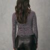Tricou de bază din bumbac cu mâneci lungi și dungi Tricou de bază din bumbac cu mâneci lungi și dungi