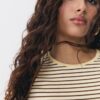 Tricou de bază slim fit cu dungi Tricou de bază slim fit cu dungi