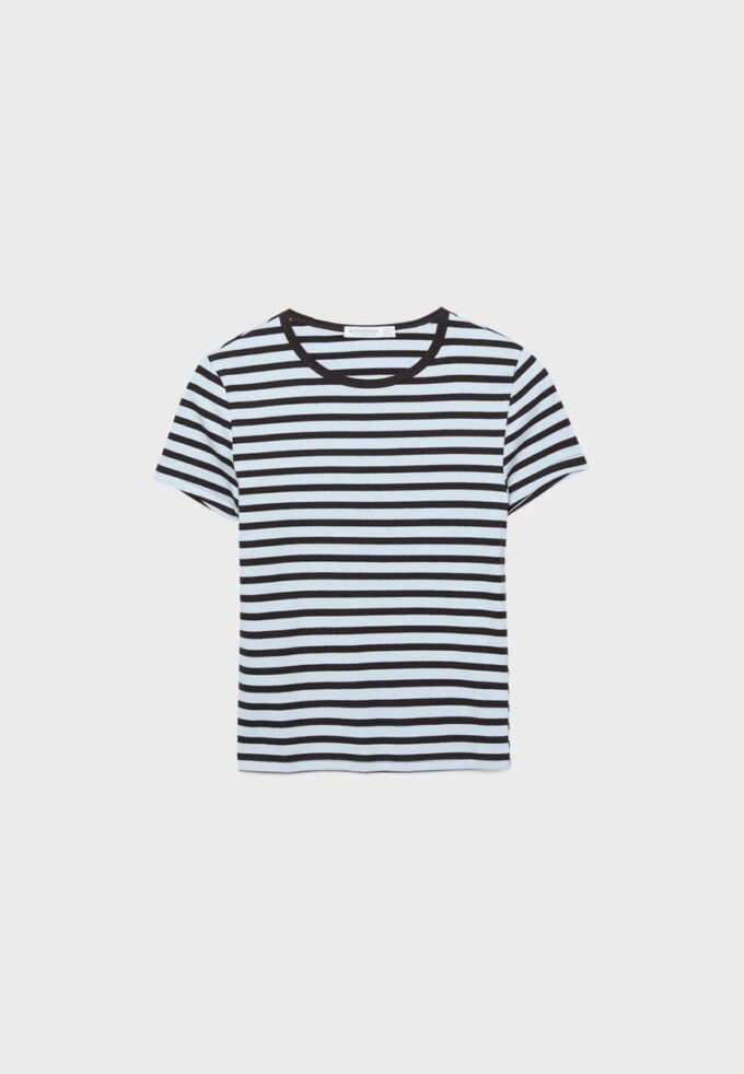 Tricou de bază slim fit cu dungi Tricou de bază slim fit cu dungi