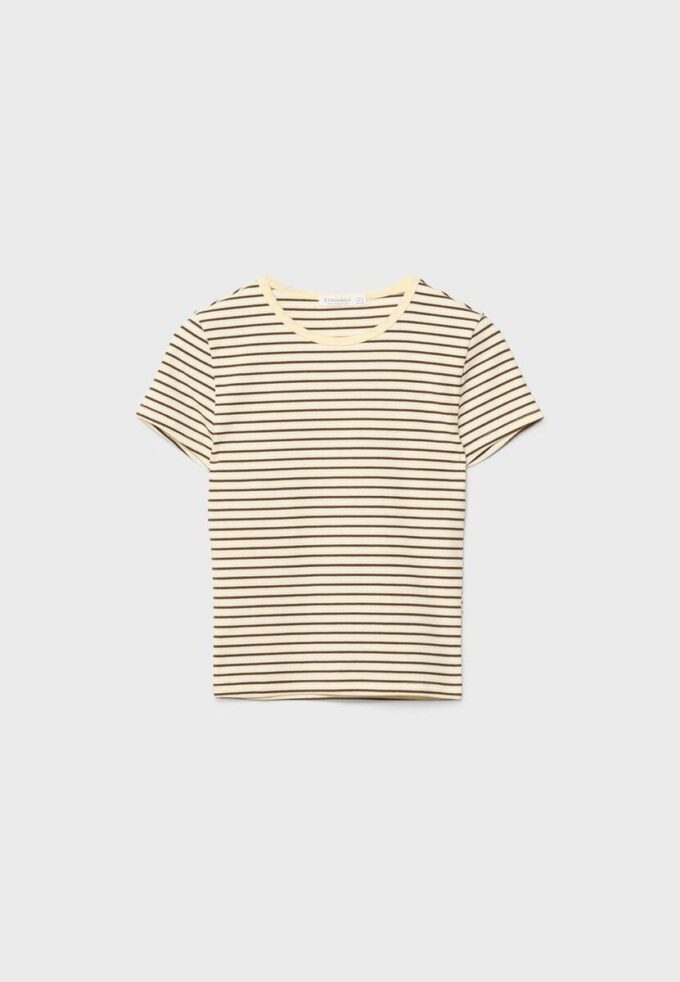 Tricou de bază slim fit cu dungi Tricou de bază slim fit cu dungi