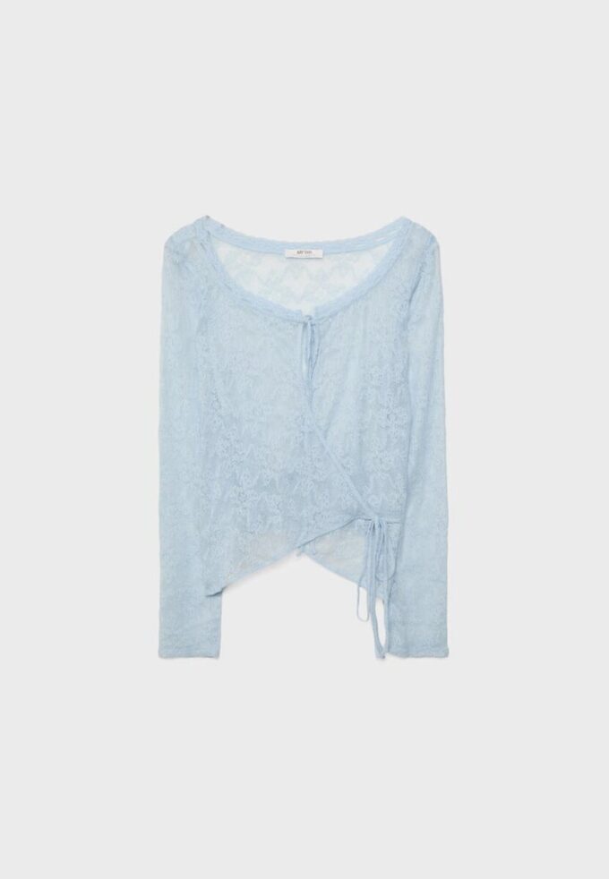 Tricou din dantelă cu decupaj Tricou din dantelă cu decupaj