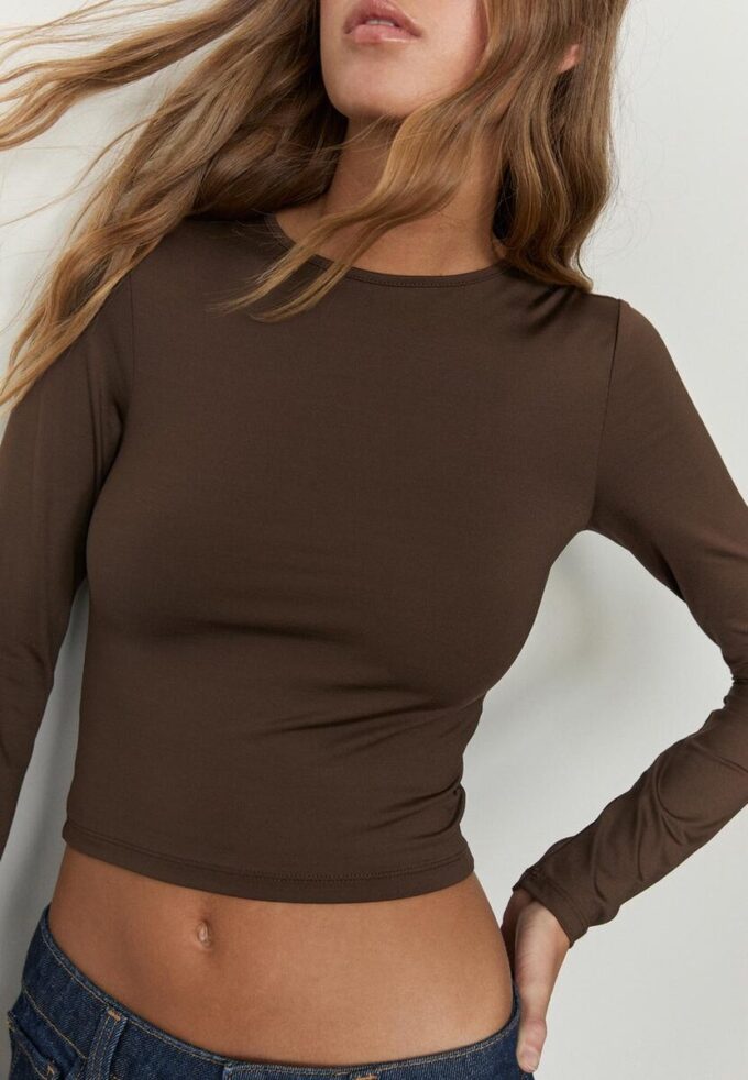 Tricou din poliamidă cu mâneci lungi