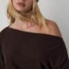 Tricou din tricot cu guler barcă și centură Tricou din tricot cu guler barcă și centură