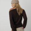 Tricou din tricot cu guler barcă și centură Tricou din tricot cu guler barcă și centură