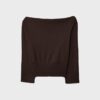 Tricou din tricot cu guler barcă și centură Tricou din tricot cu guler barcă și centură