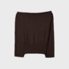 Tricou din tricot cu guler barcă și centură Tricou din tricot cu guler barcă și centură