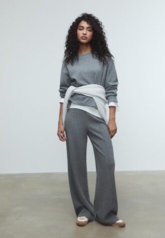 Tricou din tricot cu guler rotund
