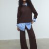 Tricou din tricot cu guler rotund