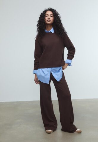 Tricou din tricot cu guler rotund