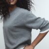 Tricou din tricot cu guler rotund