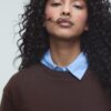 Tricou din tricot cu guler rotund