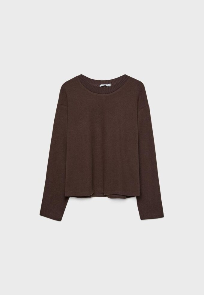 Tricou din tricot cu guler rotund