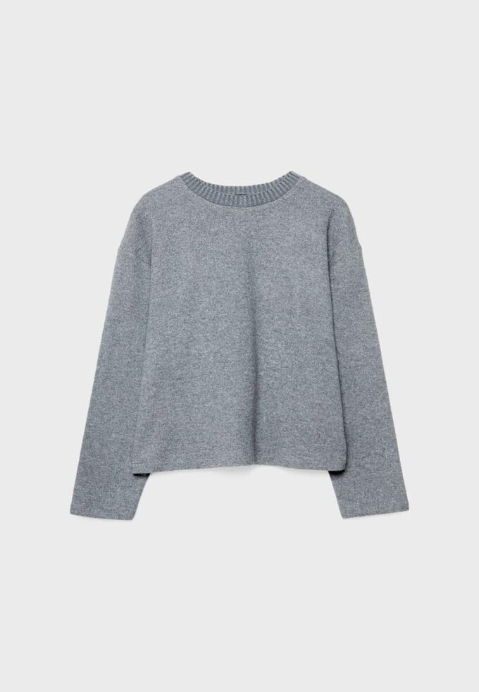Tricou din tricot cu guler rotund