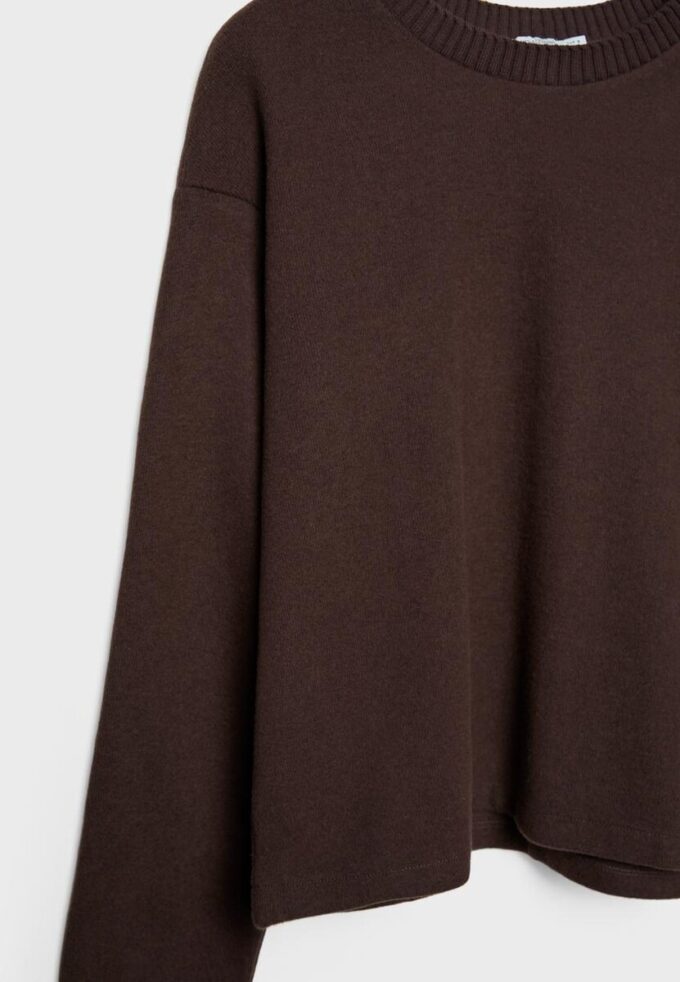 Tricou din tricot cu guler rotund