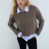 Tricou din tricot din două materiale Tricou din tricot din două materiale