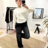 Tricou din tricot din două materiale Tricou din tricot din două materiale