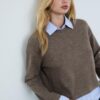 Tricou din tricot din două materiale Tricou din tricot din două materiale