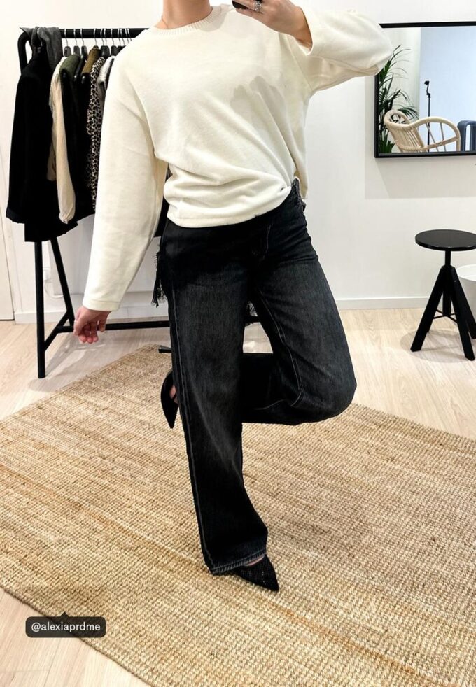 Tricou din tricot din două materiale Tricou din tricot din două materiale
