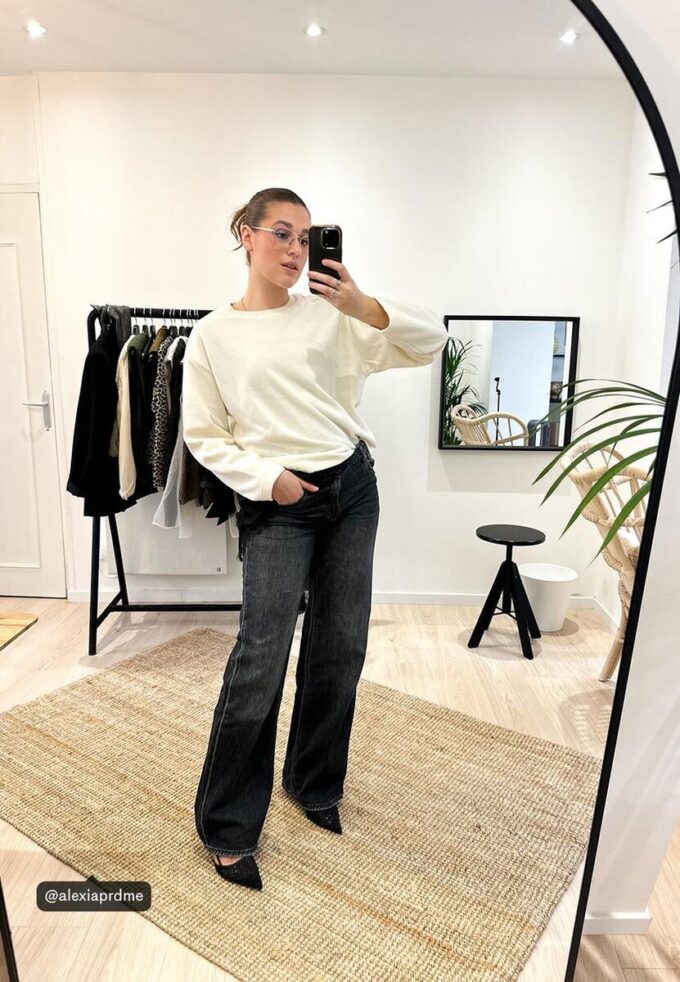 Tricou din tricot din două materiale Tricou din tricot din două materiale