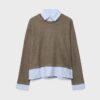 Tricou din tricot din două materiale Tricou din tricot din două materiale