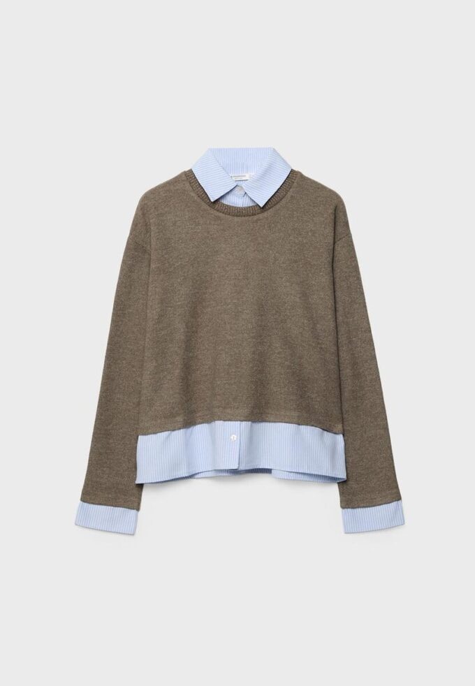 Tricou din tricot din două materiale Tricou din tricot din două materiale