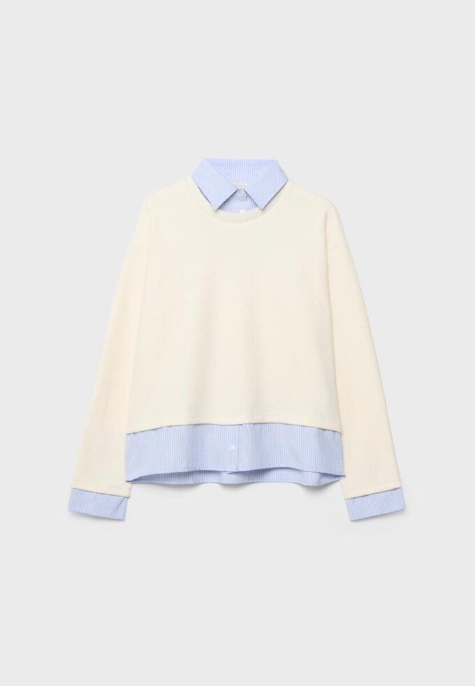 Tricou din tricot din două materiale Tricou din tricot din două materiale