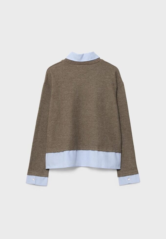 Tricou din tricot din două materiale Tricou din tricot din două materiale