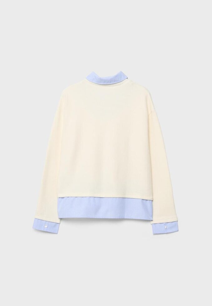 Tricou din tricot din două materiale Tricou din tricot din două materiale