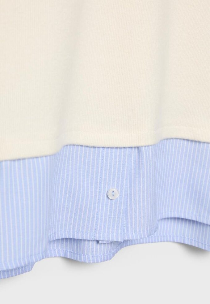 Tricou din tricot din două materiale Tricou din tricot din două materiale