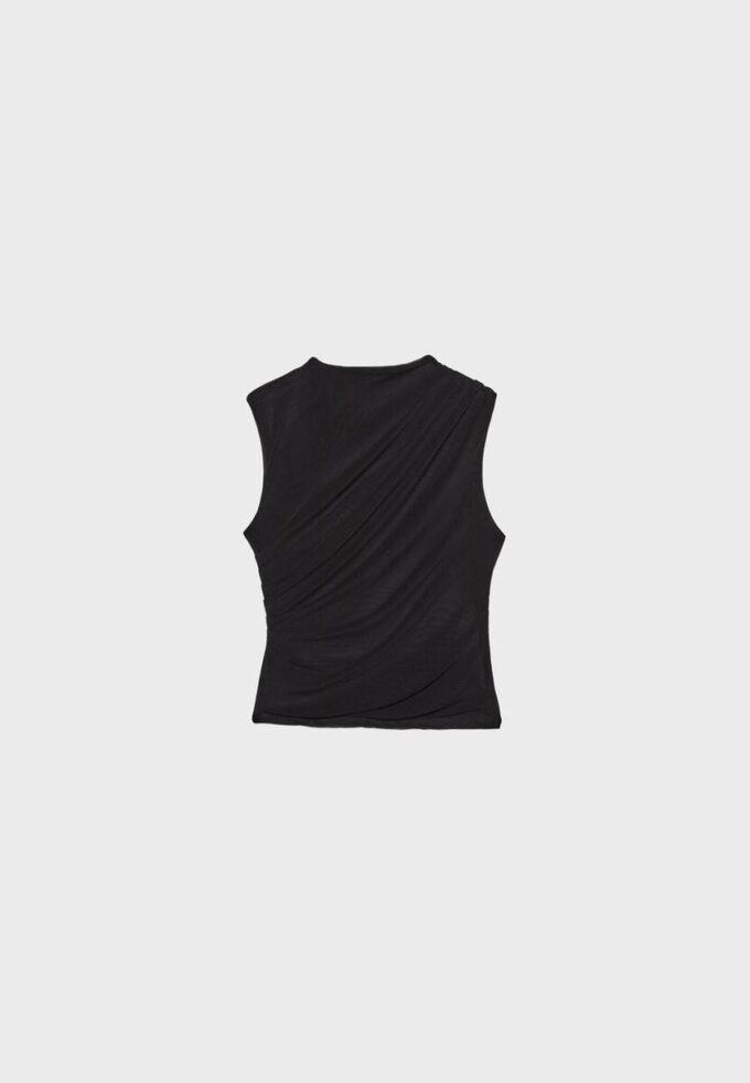 Tricou din tul cu drapaje