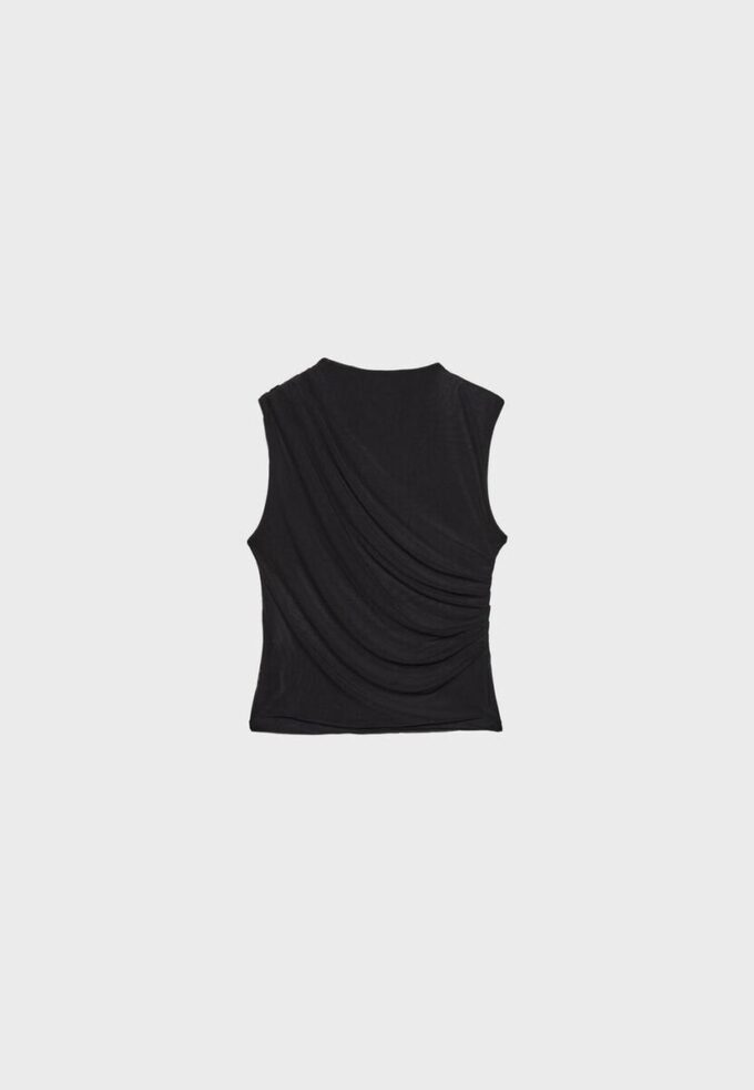 Tricou din tul cu drapaje