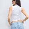 Tricou fără mâneci cu guler în formă de pâlnie
