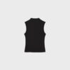 Tricou fără mâneci cu guler în formă de pâlnie