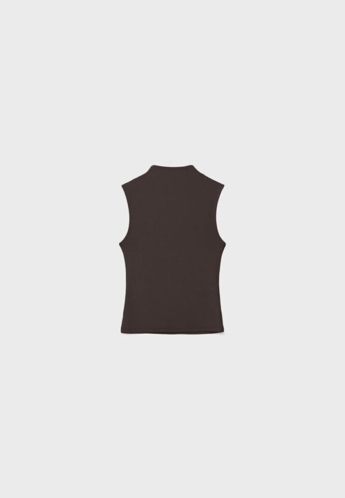 Tricou fără mâneci cu guler în formă de pâlnie Tricou fără mâneci cu guler în formă de pâlnie