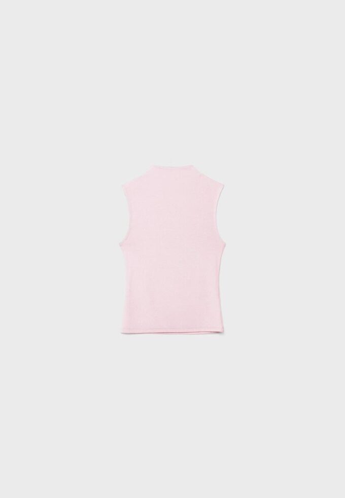 Tricou fără mâneci cu guler în formă de pâlnie Tricou fără mâneci cu guler în formă de pâlnie