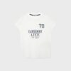 Tricou mulat cu dantelă și detalii grafice Tricou mulat cu dantelă și detalii grafice