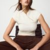 Tricou în stil Qipao cu imprimeu floc Tricou în stil Qipao cu imprimeu floc