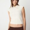 Tricou în stil Qipao cu imprimeu floc Tricou în stil Qipao cu imprimeu floc