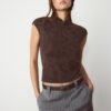 Tricou în stil Qipao cu imprimeu floc Tricou în stil Qipao cu imprimeu floc