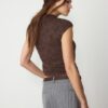 Tricou în stil Qipao cu imprimeu floc Tricou în stil Qipao cu imprimeu floc