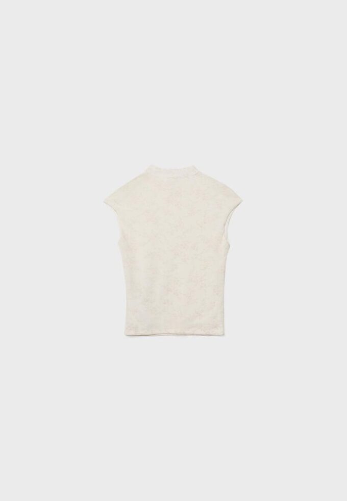 Tricou în stil Qipao cu imprimeu floc Tricou în stil Qipao cu imprimeu floc