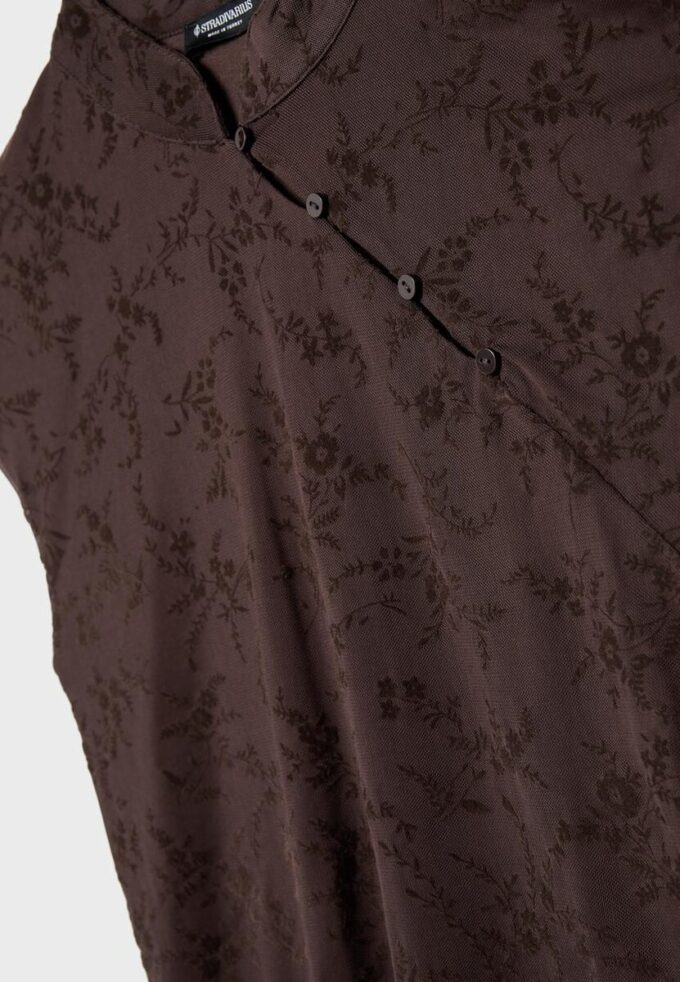 Tricou în stil Qipao cu imprimeu floc Tricou în stil Qipao cu imprimeu floc
