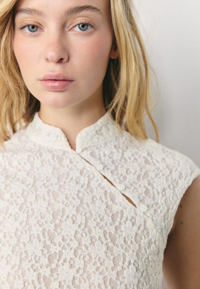 Tricou în stil Qipao din dantelă Tricou în stil Qipao din dantelă