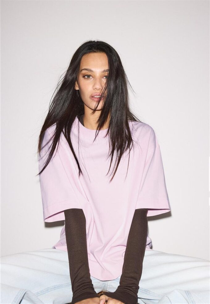 Tricou oversize cu mânecă scurtă Tricou oversize cu mânecă scurtă