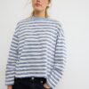 Tricou oversize cu mâneci lungi și dungi Tricou oversize cu mâneci lungi și dungi