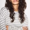 Tricou oversize cu mâneci lungi și dungi Tricou oversize cu mâneci lungi și dungi